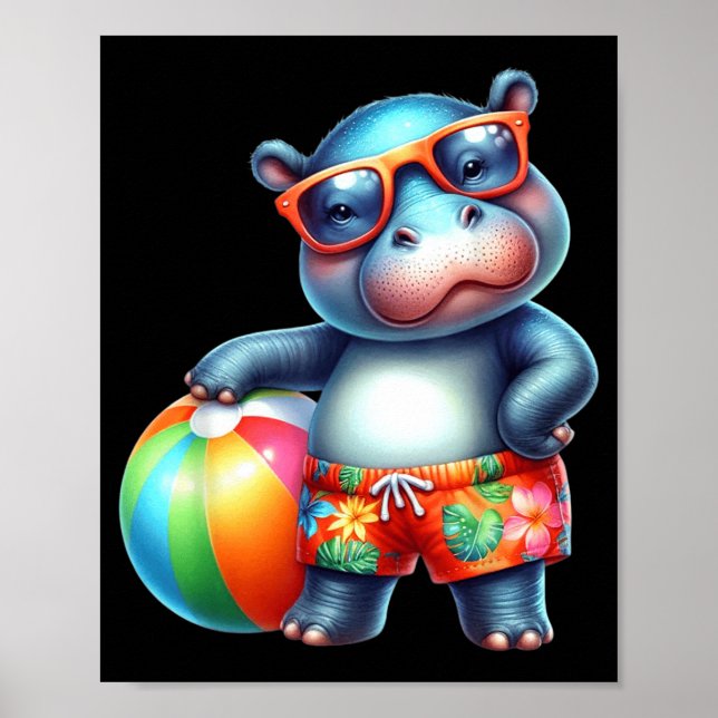 Söt höft sommarlov strandboll poster (Framsidan)