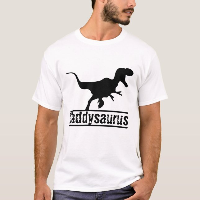söt höftligt anpassade Daddysaurus Family Dinosaur T Shirt (Framsida)