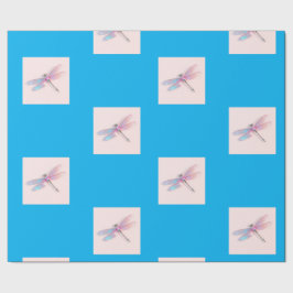 Söt Holografisk Dragonfly Wrapping Papper Presentpapper