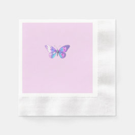 Söt Holografiskt Butterfly Pappersservett - Plain