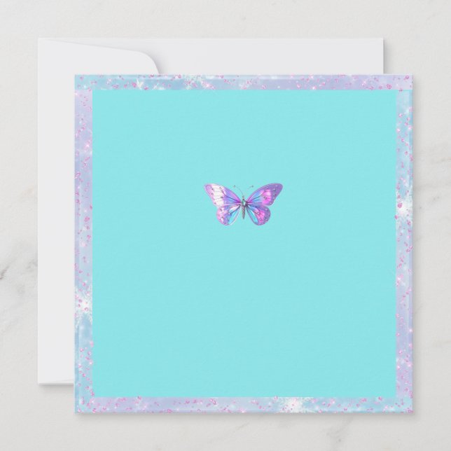 Söt Holografiskt fjäril, enkelt tack, ditt kort (Framsida)