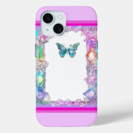 Söt HoloGraph Butterfly iPhone 15 Fodral Aqua