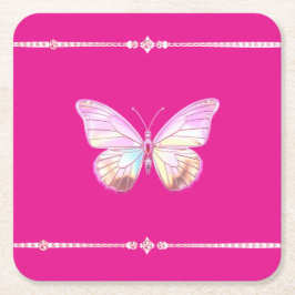 Söt HoloGraphics Diamond Butterfly Papper Underläg Underlägg Papper Kvadrat