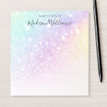 Söt Holography Glitter Girly Glamous Anteckningsblock<br><div class="desc">Anpassa enkelt den här eleganten färglös bokeh glitter mönster med din anpassningsbar.</div>