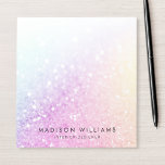 Söt Holography Glitter Girly Glamous Anteckningsblock<br><div class="desc">Anpassa enkelt den här eleganten färglös bokeh glitter mönster med din anpassningsbar.</div>