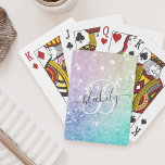 Söt Holography Glitter Girly Glamous Casinokort<br><div class="desc">Anpassa enkelt den här eleganten färglöst bokeh faux glitter mönster med ditt eget namn och/eller monogram.</div>