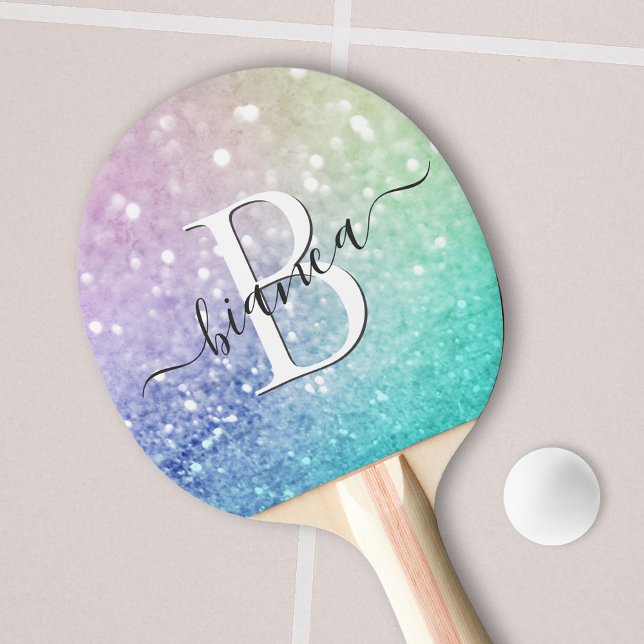Söt Holography Glitter Girly Glamous Pingisracket (Skapare uppladdad)