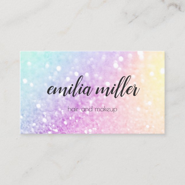 Söt Holography Glitter Girly Glamous Visitkort (Framsida)