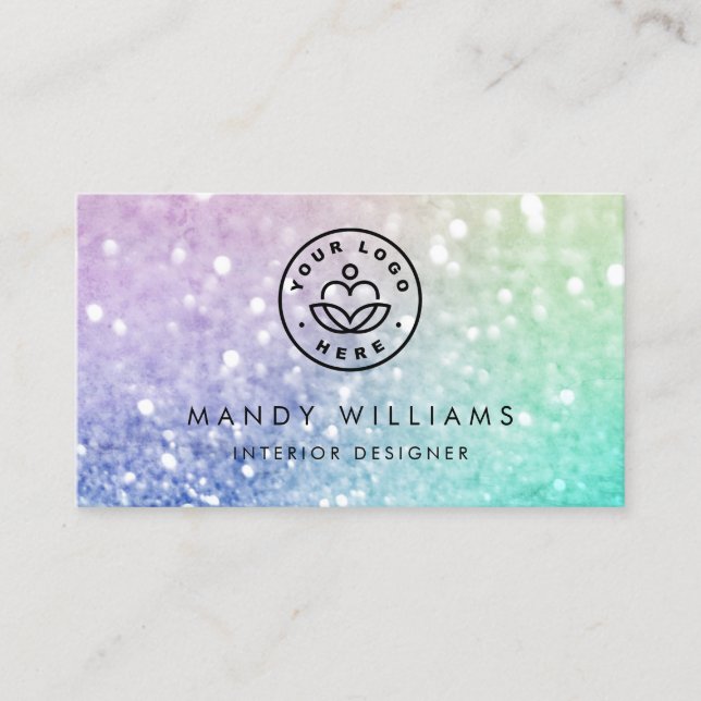 Söt Holography Glitter Girly Glamous Visitkort (Framsida)