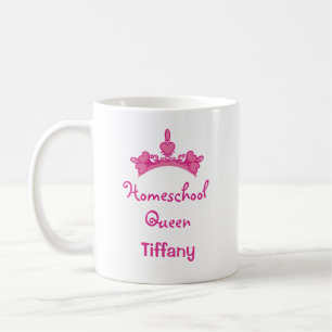 Söt Homeschool Queen Rosa and White Coffee Mugg
