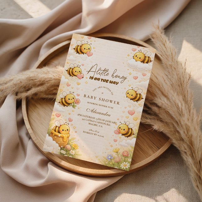 Söt Honey Bee Baby Shower Inbjudningar (Skapare uppladdad)