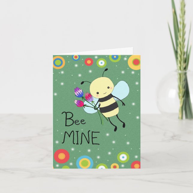 Söt Honey Bee Enkel Anpassningsbar Meddelande Alla (Framsida)