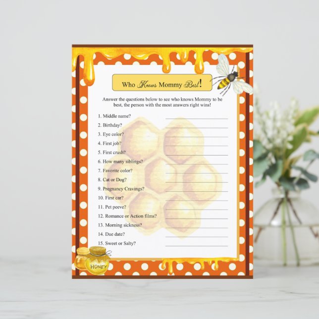 Söt honeybee Baby Shower som känner till Mamma Gam (Stående Fram)