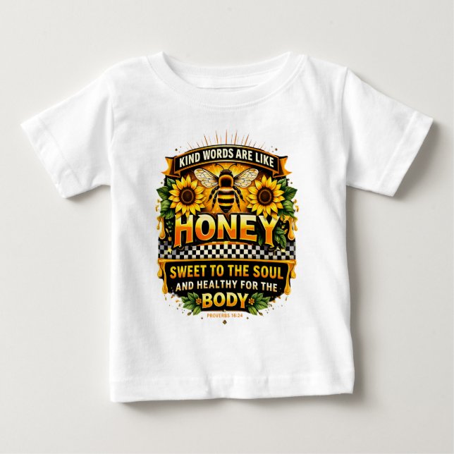Söt honung | Ordspråksboken 16:24 T-shirt (Framsida)