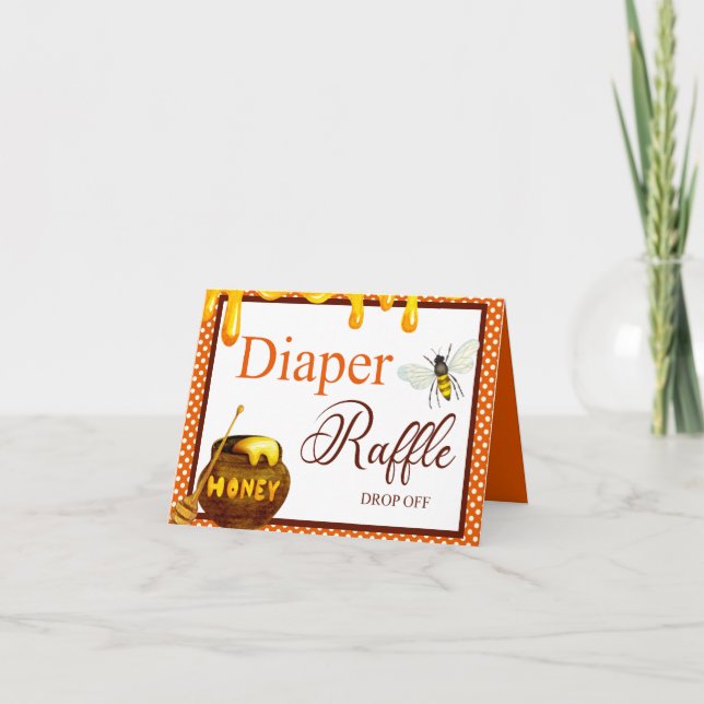 Söt honungsbebisskugga Diaper Raffle Drop off Kort (Framsida)