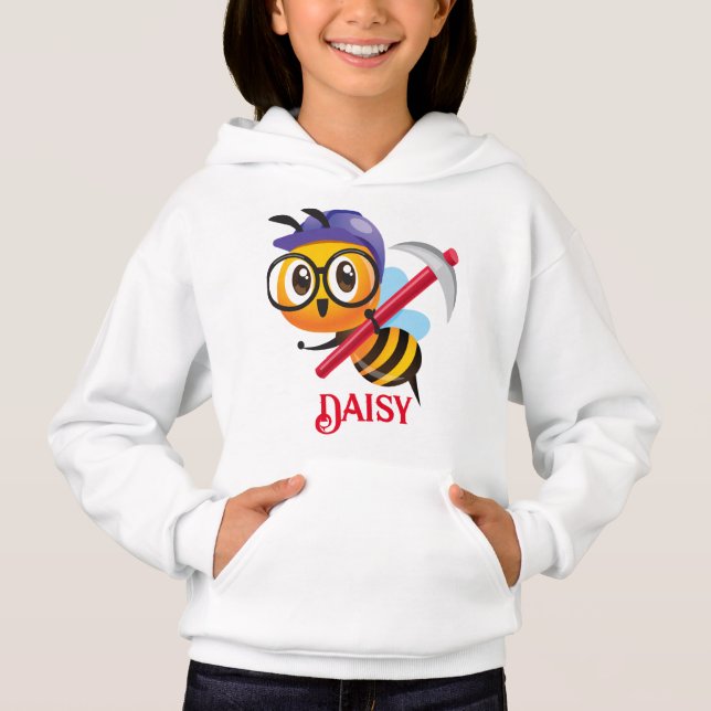 Söt honungsbee hoodie t shirt (Framsida)