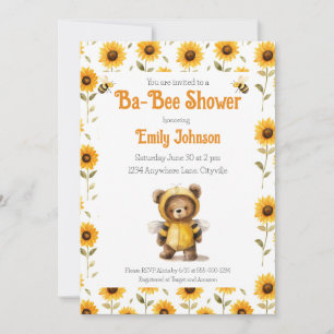 Söt honungsbi björn Ba-Bee shower Inbjudningar