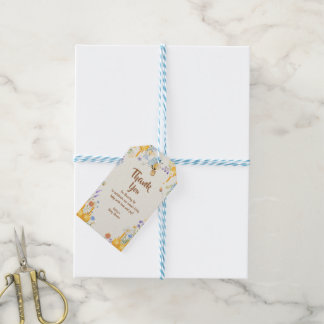 Söt honungsbi floral baby shower presentetikett
