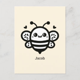 Söt honungsbi - Kawaii Nursery Linje Konst Vykort