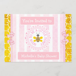 Söt Honungsbi Rosa Flickans babyskor Inbjudan