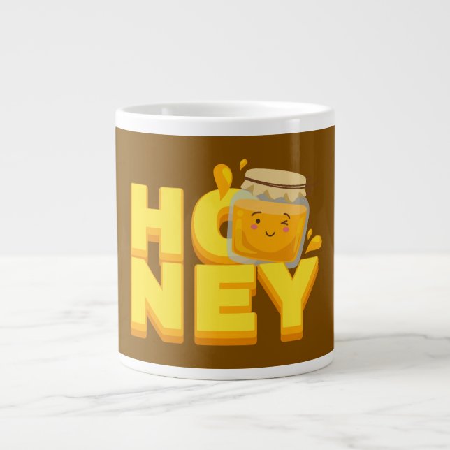 Söt honungstextdesign jumbo mugg (Framsidan)