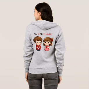 Söt Hoodie för Kärleksparet – Du + Jag = Kärlek Ro T Shirt