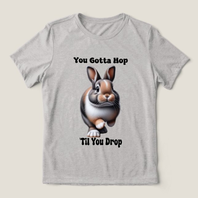 Söt hoppande kanin t shirt (Design Framsida)