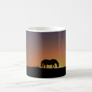 Söt Horse and Sunrise Coffee Mugg