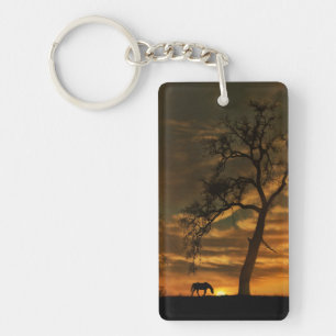 Söt Horse and Träd Keychain