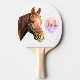 Söt Horse Animal Equestrian Stables Monogram Pingisracket