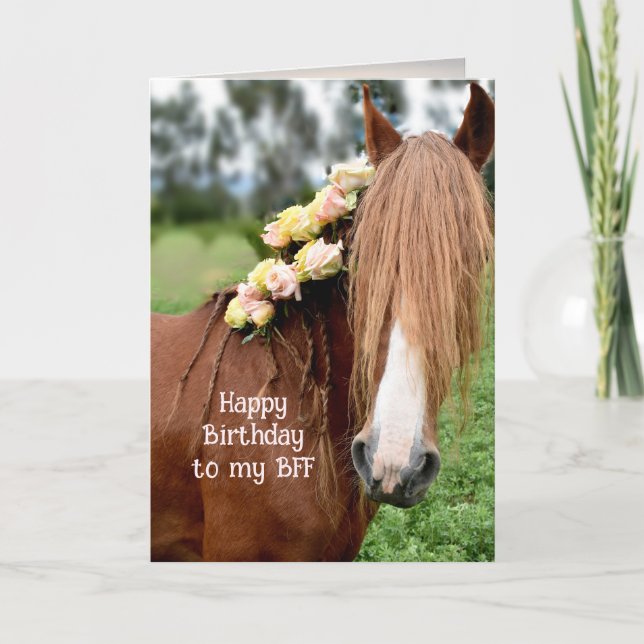 Söt Horse Grattis på födelsedagen Kort (Framsida)