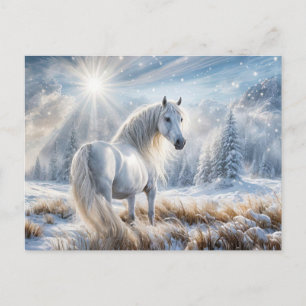 Söt Horse och Snö jul Helg Vykort