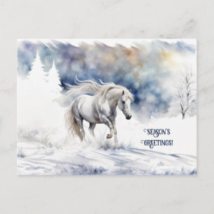 Söt Horse och Snö julens Säsonhälsningar Helg Vykort
