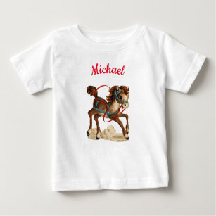 Söt Horse pony med personlig namn småbarn T Shirt