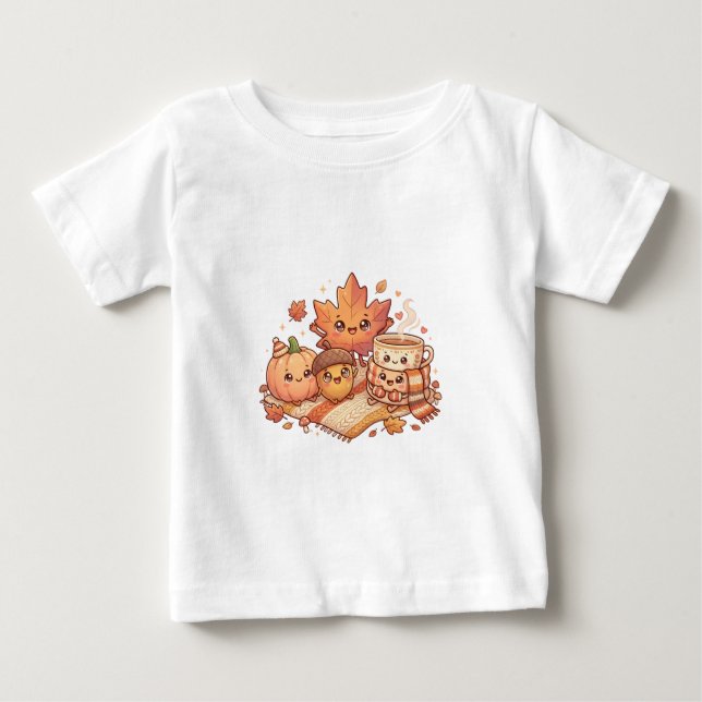 Söt höst baby t-shirt (Framsida)