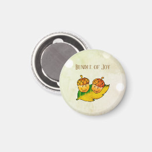 Söt Höst Ekollon Glädjebunt Tvilling Bebis Shower Magnet