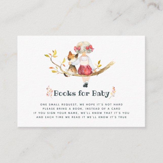 Söt Höst - Fall Flicka Bebis Shower Bok Begäran Tilläggskort (Framsida)