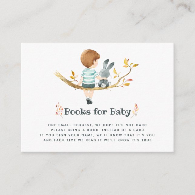 Söt Höst - Fall Pojke Baby Shower Bok Begäran Tilläggskort (Framsida)