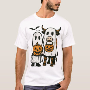 Söt höst högländsk ko spöke halloween 2 t shirt