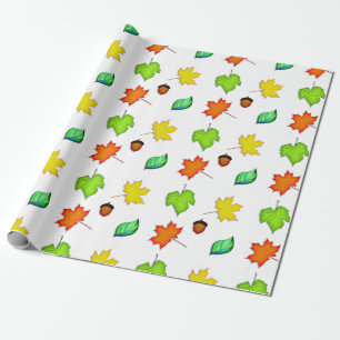 Söt Höst löv och akorns giftavfall Presentpapper