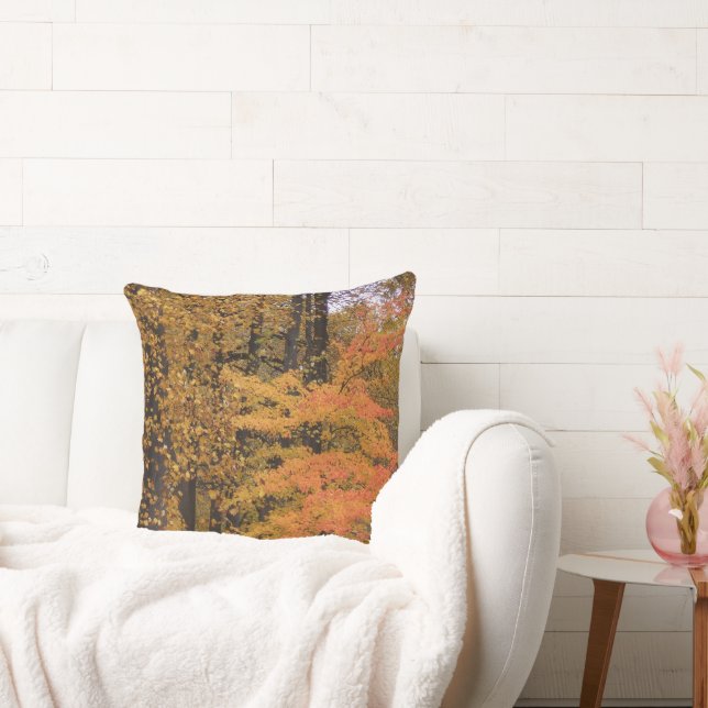 Söt Höst löv Tulip Poplar Reversible Pillow Kudde (Soffa)