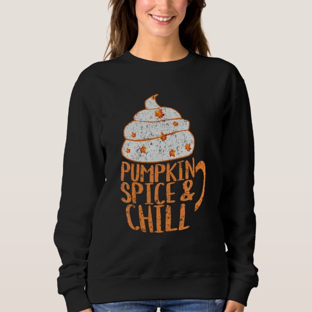 Söt höst pumpa krydda och chill latte mugg hallow t shirt (Framsida)