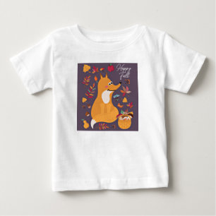 Söt höst räv med anpassad text t shirt