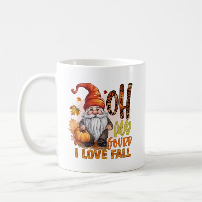 Söt höst säsong älskare tomte kaffemugg (Vänster)
