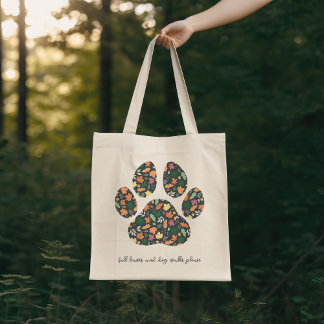 Söt höst tass tryck Totebag för hundälskare Tygkasse