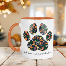 Söt höst tass tryckt kaffekopp för hundälskare