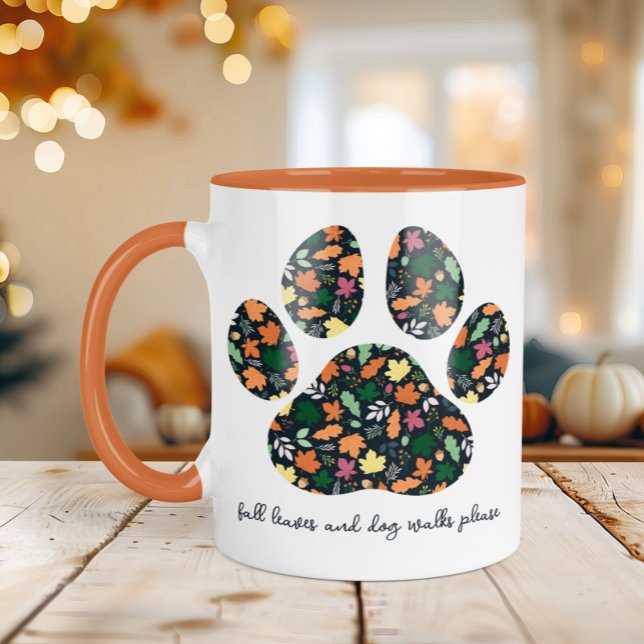 Söt höst tass tryckt kaffekopp för hundälskare (Skapare uppladdad)