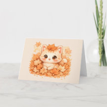 Söt höstblads-katt – Mysig höstkatt