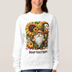 Söt höstgnom med text t shirt