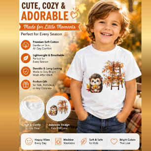 Söt höstiggelkott med skördstegelillustration t shirt
